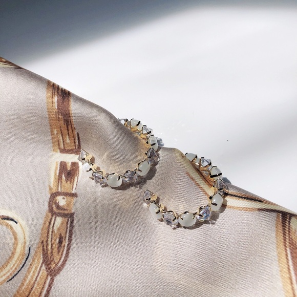 ✨NEW✨ Luxury Opals Hoop Earrings, Fashion Style for Women, as gift, party - Picture 4 of 7